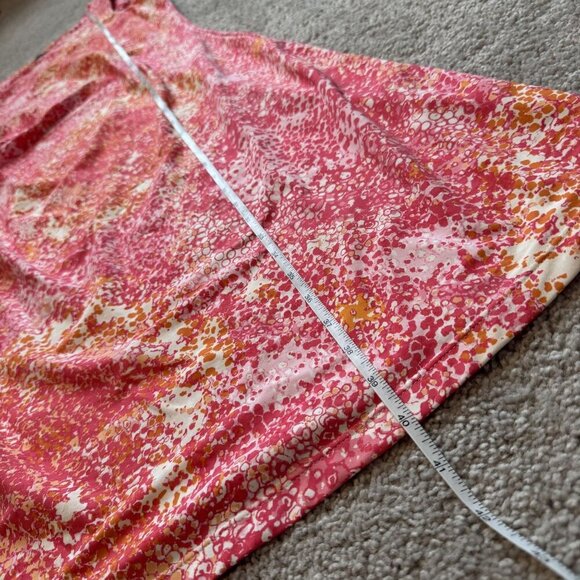 J. McLaughlin Catalina Cloth Rouched Tank Top Midi Dress Orange Pink Floral L - Picture 7 of 9